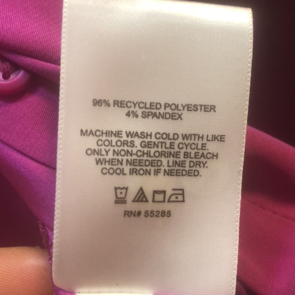 NWT NEW Express Portofino Shirt size Small pink/purple color blend Silky - Picture 7 of 7